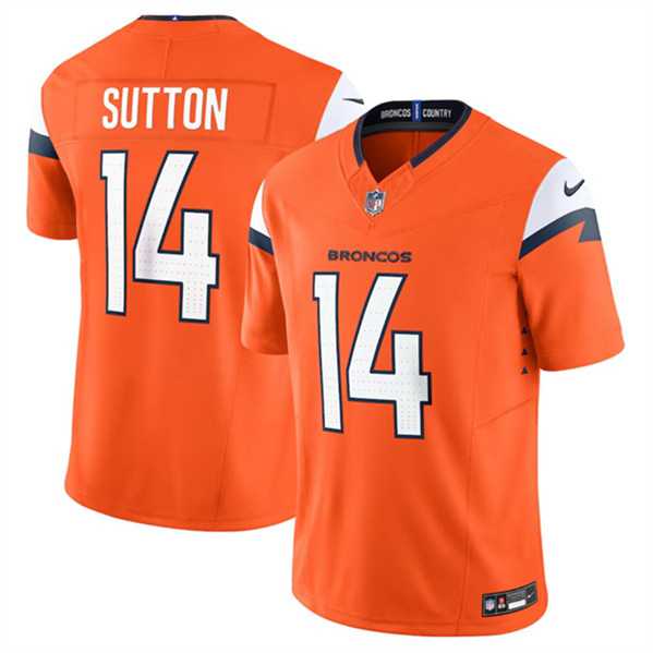 Mens Denver Broncos #14 Courtland Sutton Orange 2024 F.U.S.E. Vapor Limited Football Stitched Jersey Dzhi->denver broncos->NFL Jersey